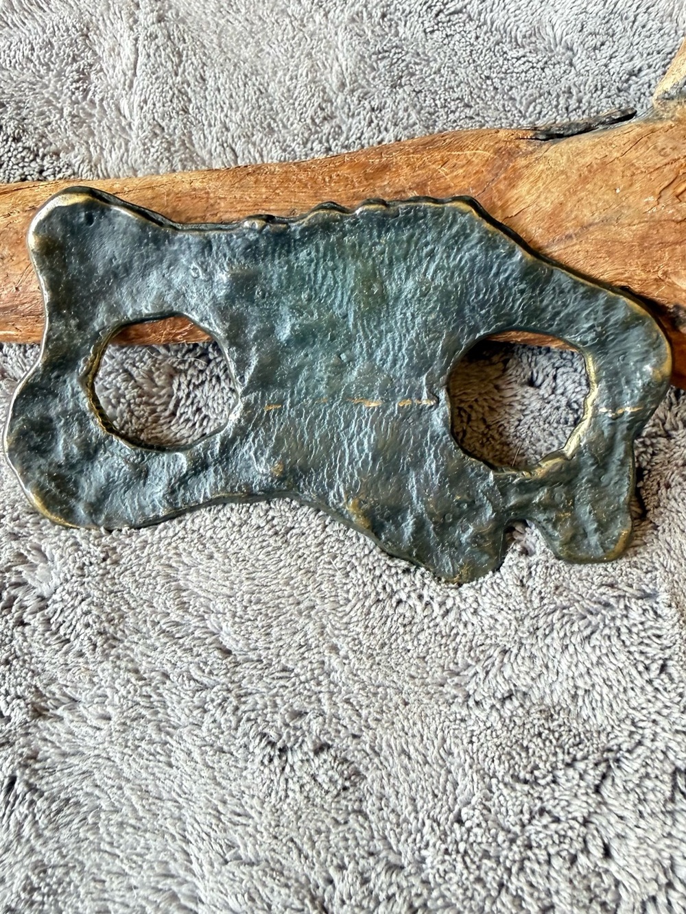 Vintage artisan heavy Brass Statement Buckle/scarf holder - Picture 7 of 9